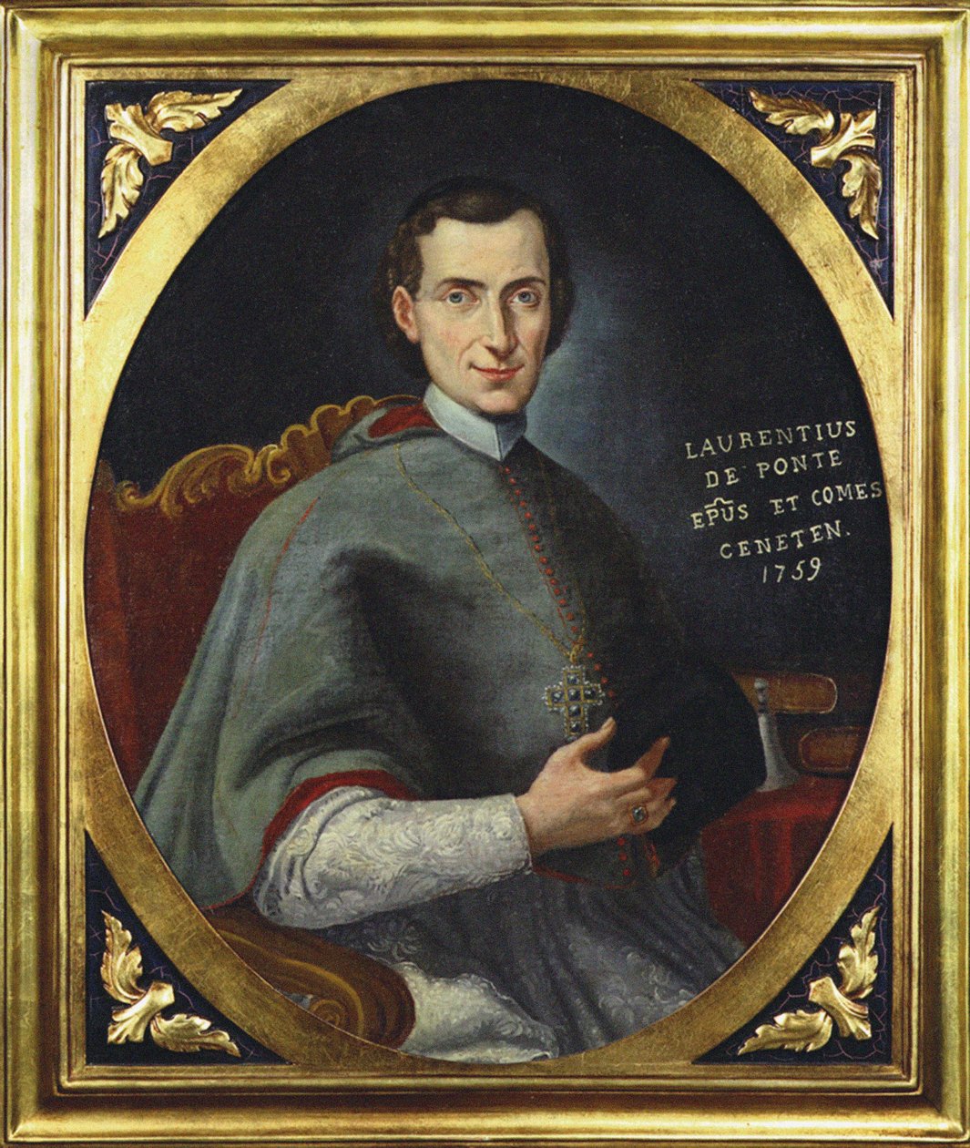 Portret librecisty opery i poety Lorenzo Da Ponte (1749-1838) jako biskupa - Anonimowego. olej na płótnie autorstwa Unknown artist