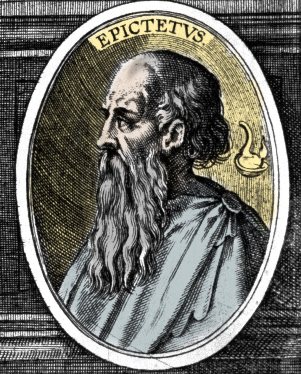 Portret filozofa Epikteta (Epictetus lub Epiktetos) (ok. 50 - 125/130) ze szkoły stoickiej. autorstwa Unknown artist