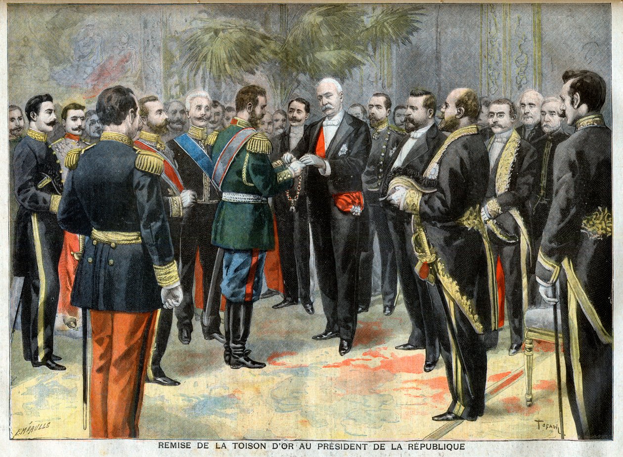 Wręczenie Złotego Runa Prezydentowi Republiki Feliksowi Faure autorstwa Unknown artist