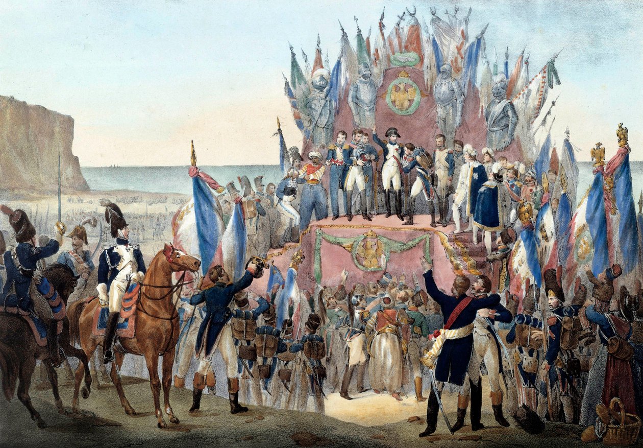 Prezentacja Legii Honorowej przez Napoleona Bonaparte w dolinie Terlincthum w Boulogne (16 sierpnia 1804) Rycina - Paryż, musee de l