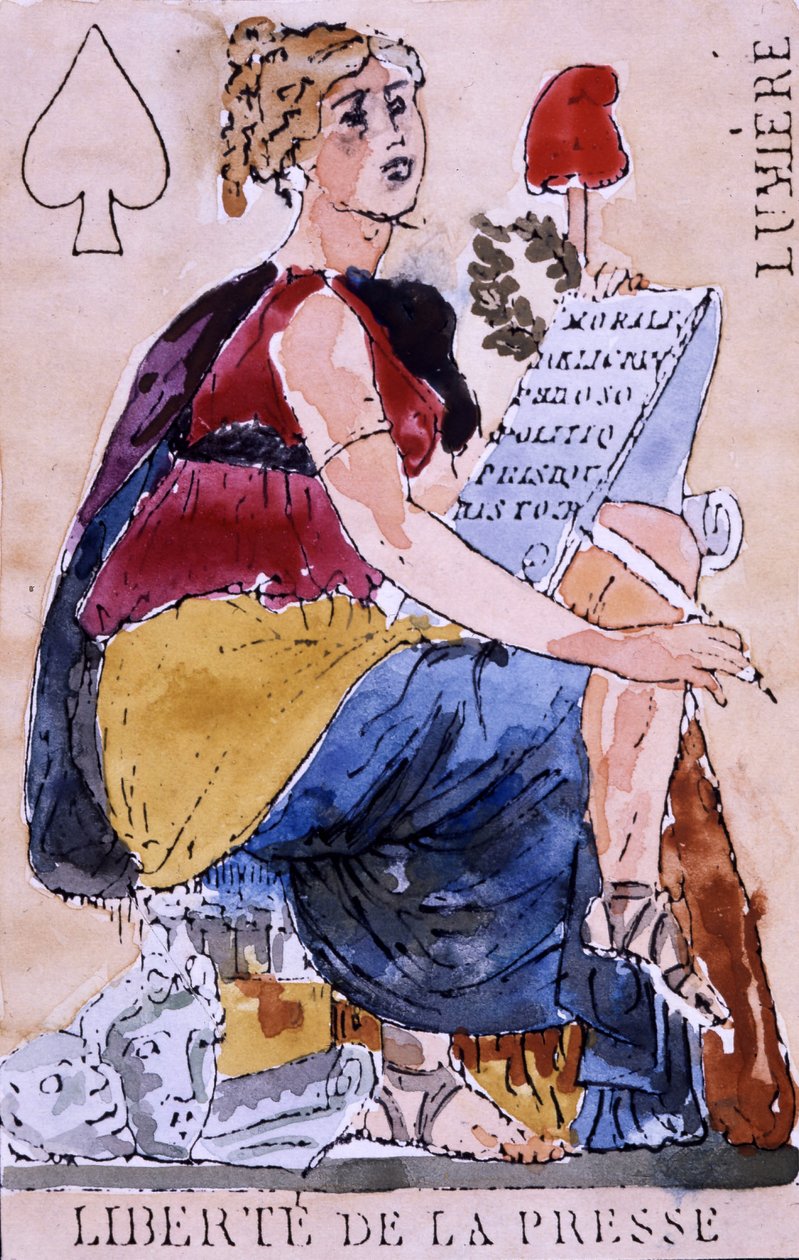 Wolność prasy – rewolucyjna karta do gry autorstwa Unknown artist
