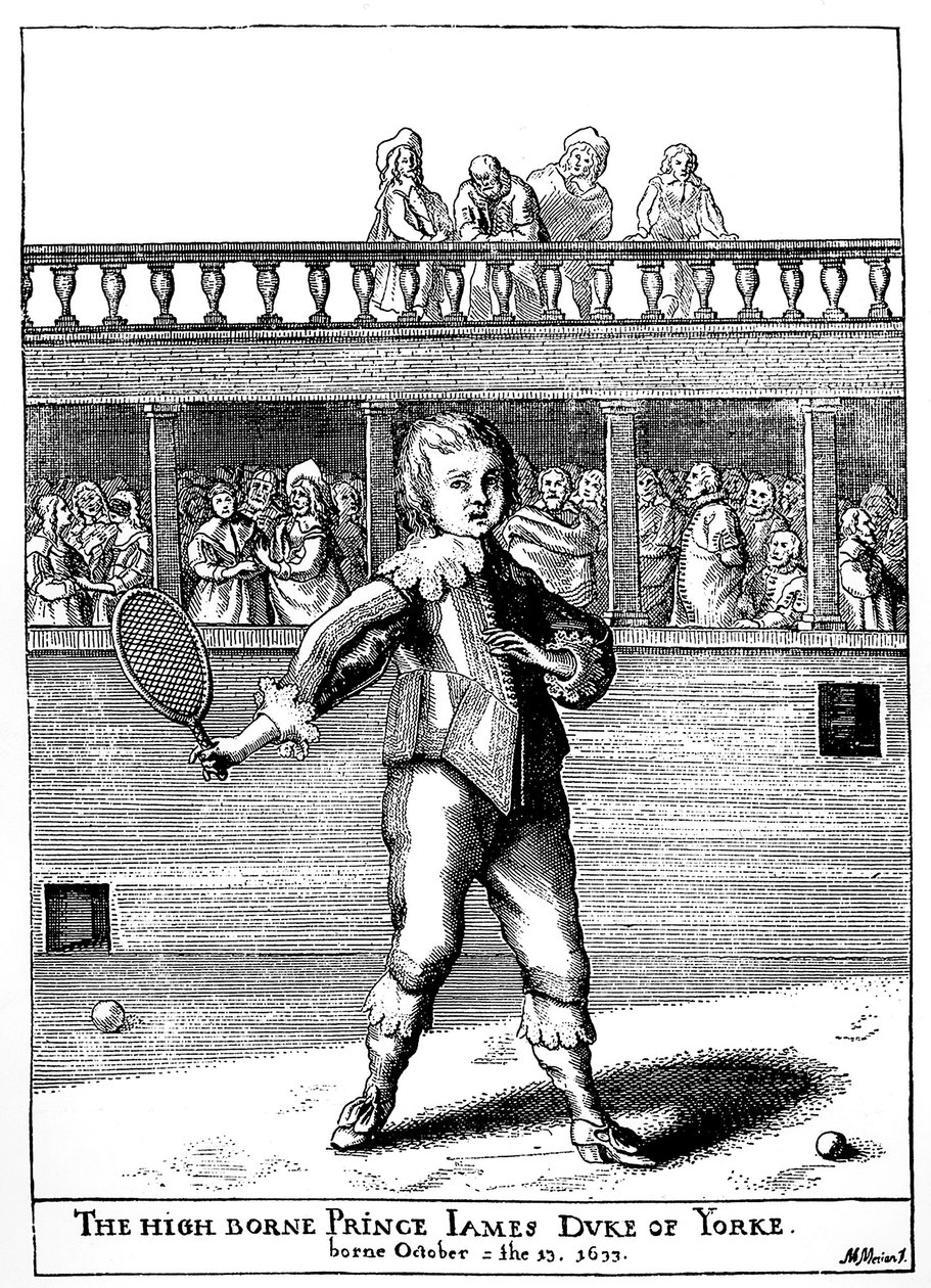 Książę Jakub, książę Yorku (1633-1701) grający w palmy, później powrócił jako Jakub II z Anglii (James II Stuart) - w „”sporcie i rozrywkach ludu Anglii” Josepha Strutta, wyd. 1801 autorstwa Unknown artist