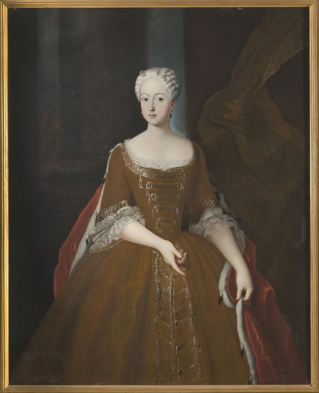 Księżniczka Frederique Ludwika Pruska - Portret księżnej Friederike Luiza Pruska (1714-1784), Margrabina Brandenburgii-Ansbach, Anonim . olej na płótnie autorstwa Unknown artist