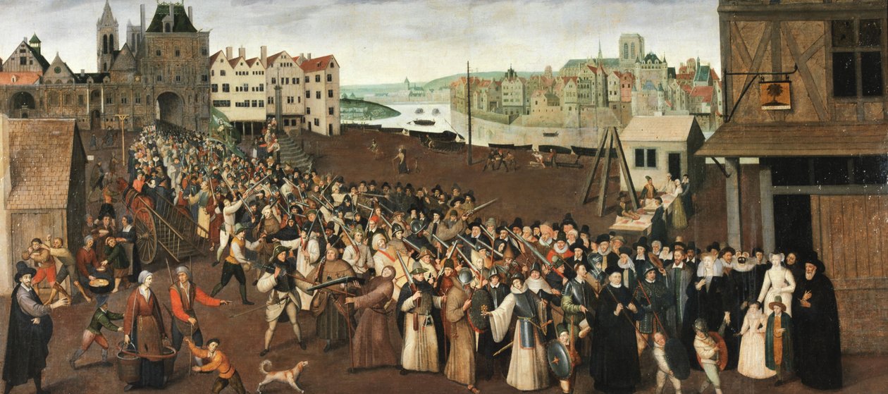 Procesja Ligi na Place de Grève, około 1590 (olej na płótnie) autorstwa Unknown artist