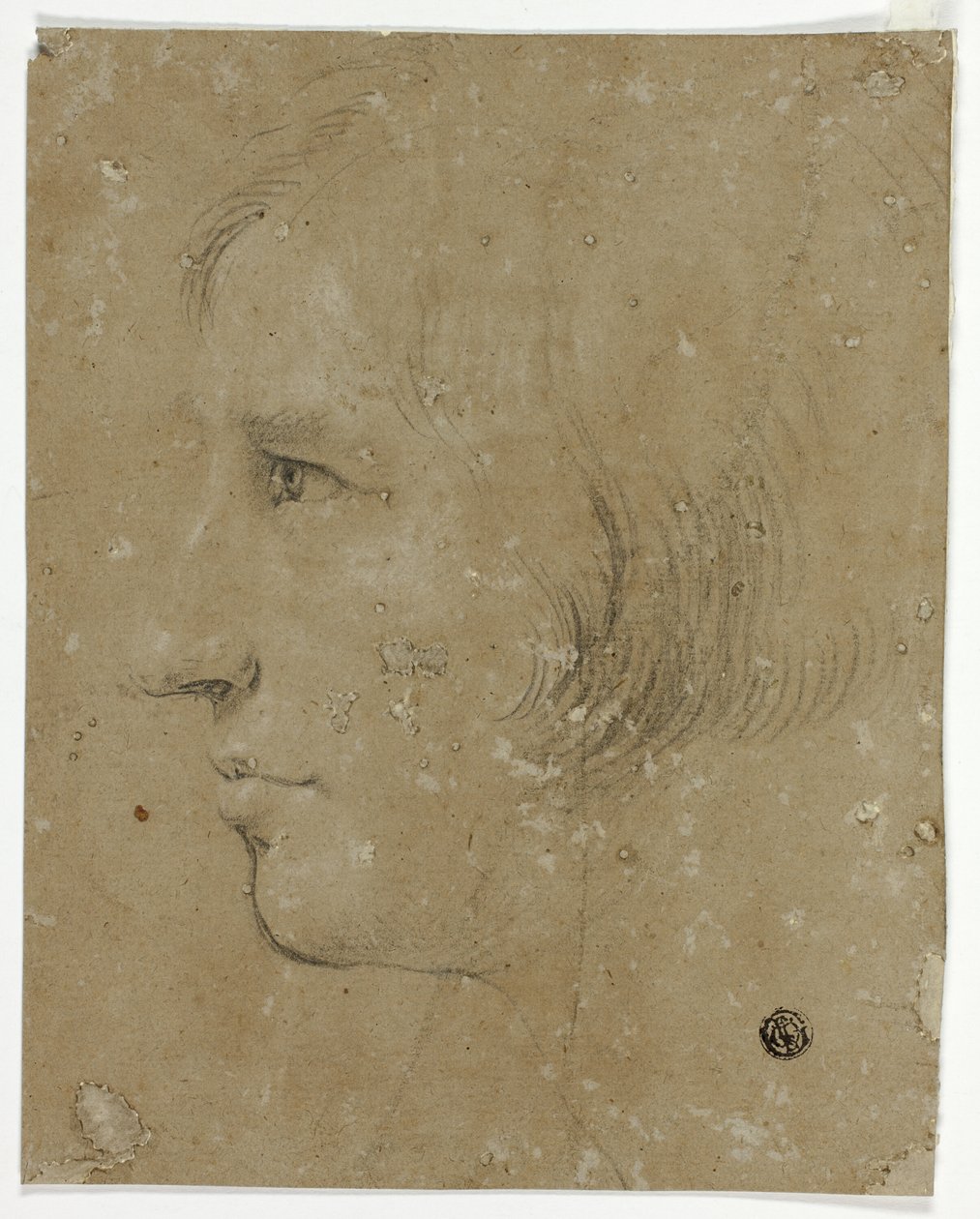 Profil męskiej głowy w lewo autorstwa Unknown artist