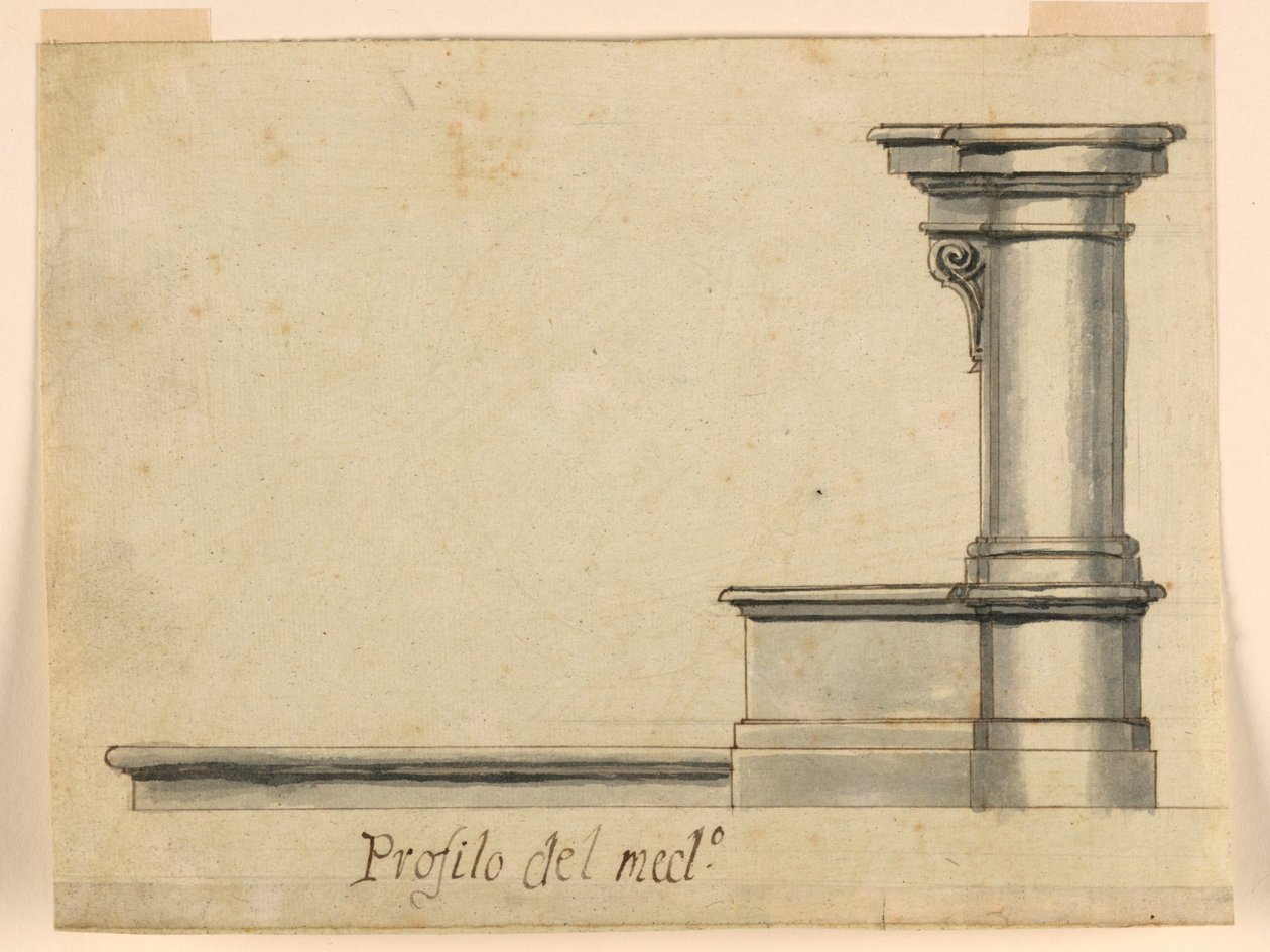 Projekt: Widok boczny stołka modlitewnego, -2586 autorstwa Unknown artist