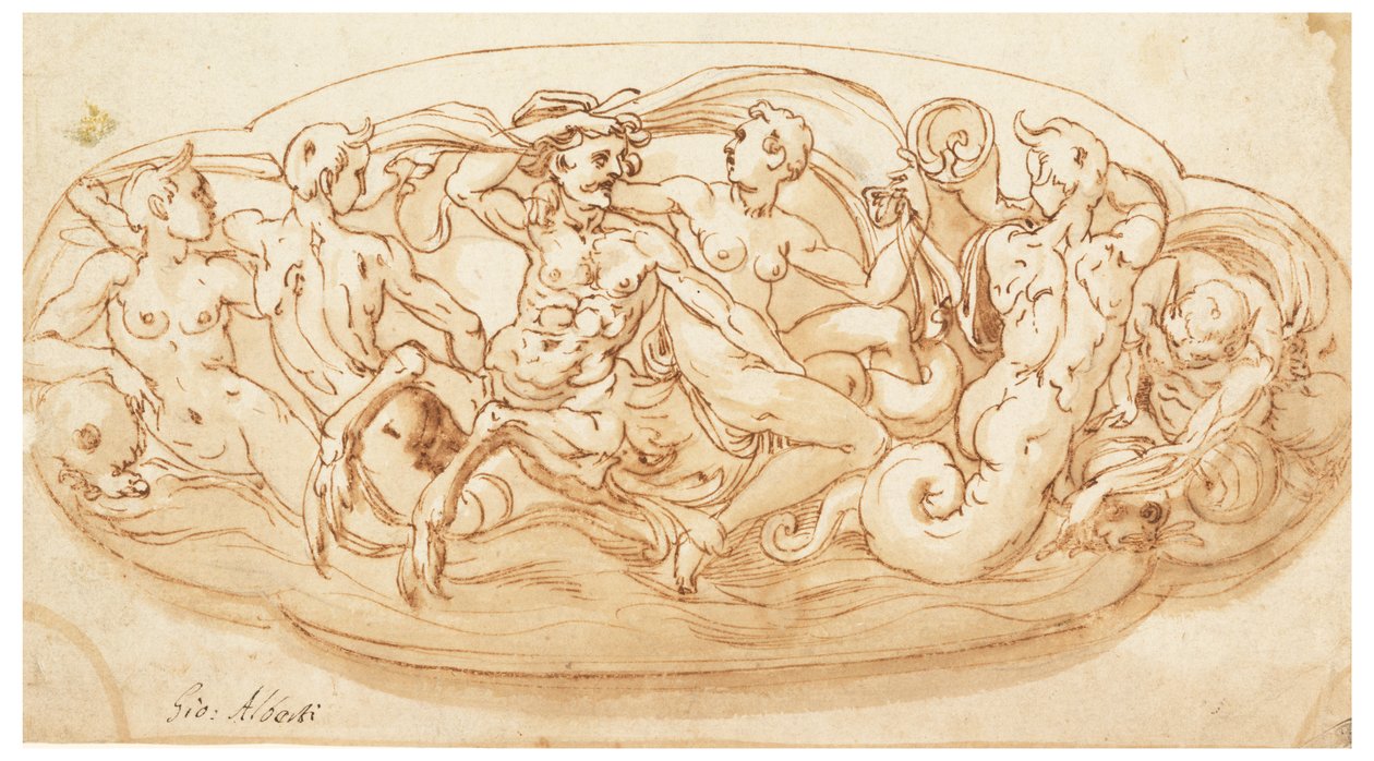 Projekt dekoracji srebrnego talerza. autorstwa Unknown artist