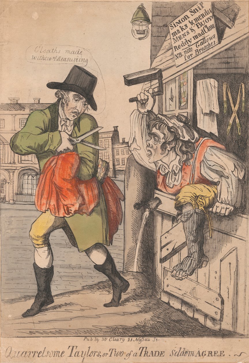 Kłótliwi Taylorowie lub dwaj handlowcy rzadko się zgadzają autorstwa Unknown artist