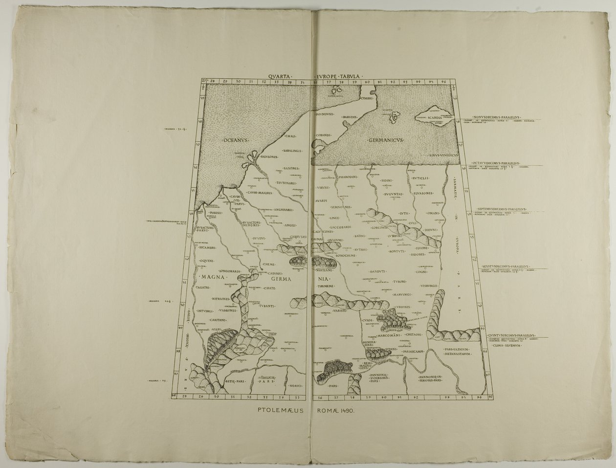 Czwarta Tabula Europa: Ptolemaeus Romae 1490 autorstwa Unknown artist