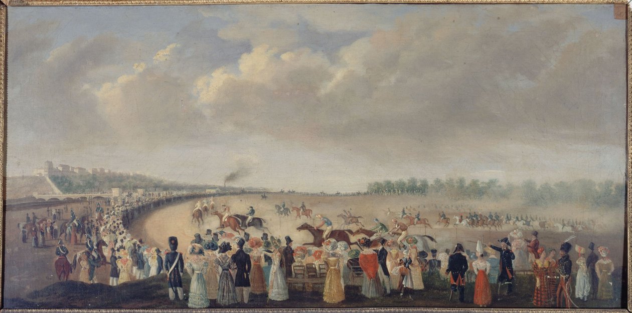 Wyścigi na Champ-de-Mars, dzisiejsza 8. dzielnica, ok. 1830 r., między 1801 a 1900 r. (olej na płótnie) autorstwa Unknown artist