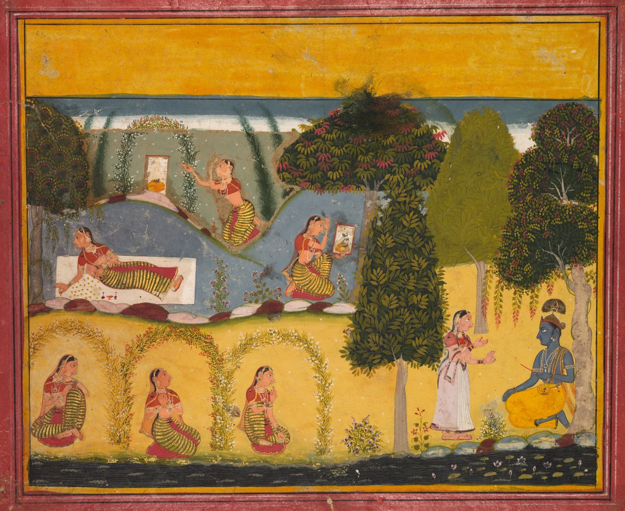 Radha oczekująca na pojednanie z Kryszną, od Gita Govinda Dżajadewy autorstwa Unknown artist