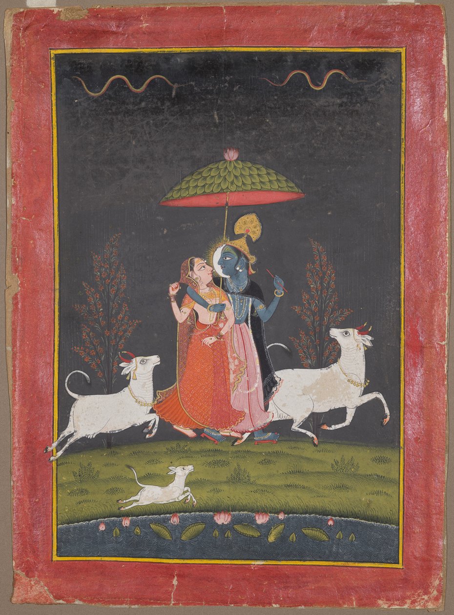 Radha i Kryszna w deszczu autorstwa Unknown artist