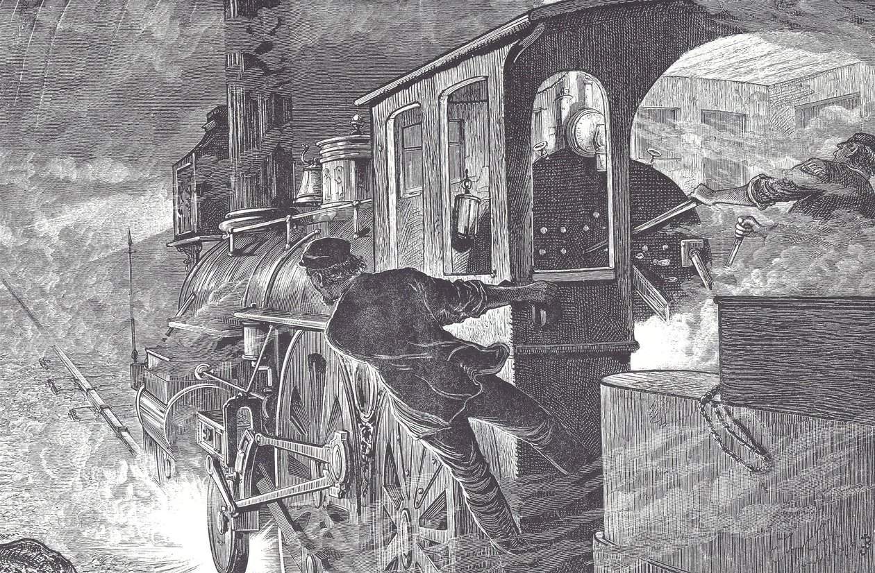 Maszyniści, koniec XIX w. (drewno) autorstwa Unknown artist