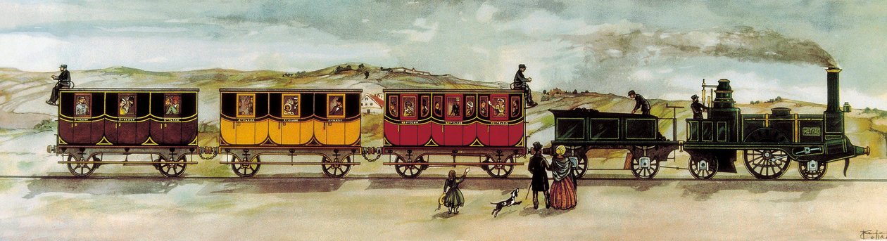 Linia kolejowa między Barceloną a Mataro (Barcelona-Mataro) zainaugurowana 28 października autorstwa Unknown artist