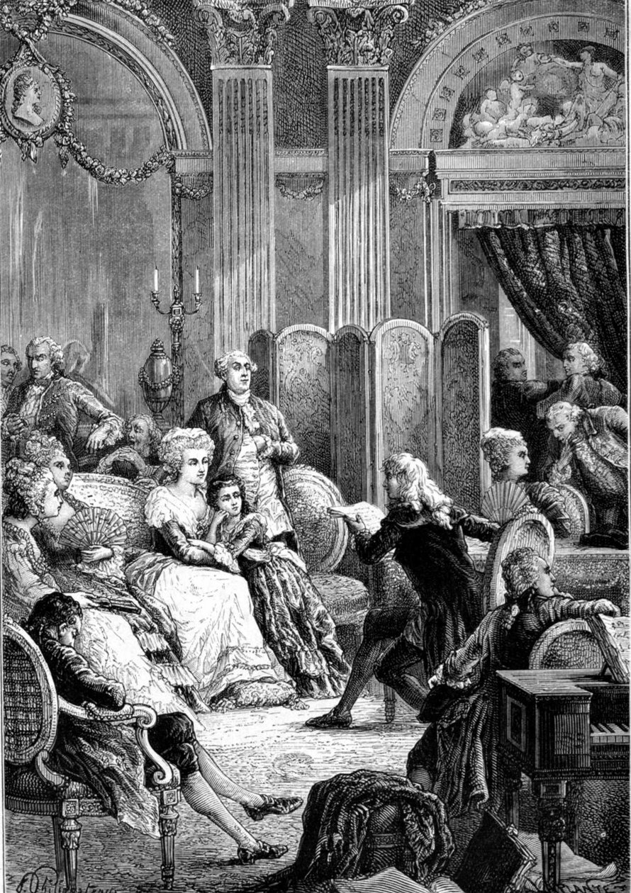 Czytanie „”Paul i Virginie”” w salonach Madame Necker – w „”Histoire de France”” Guizota autorstwa Unknown artist