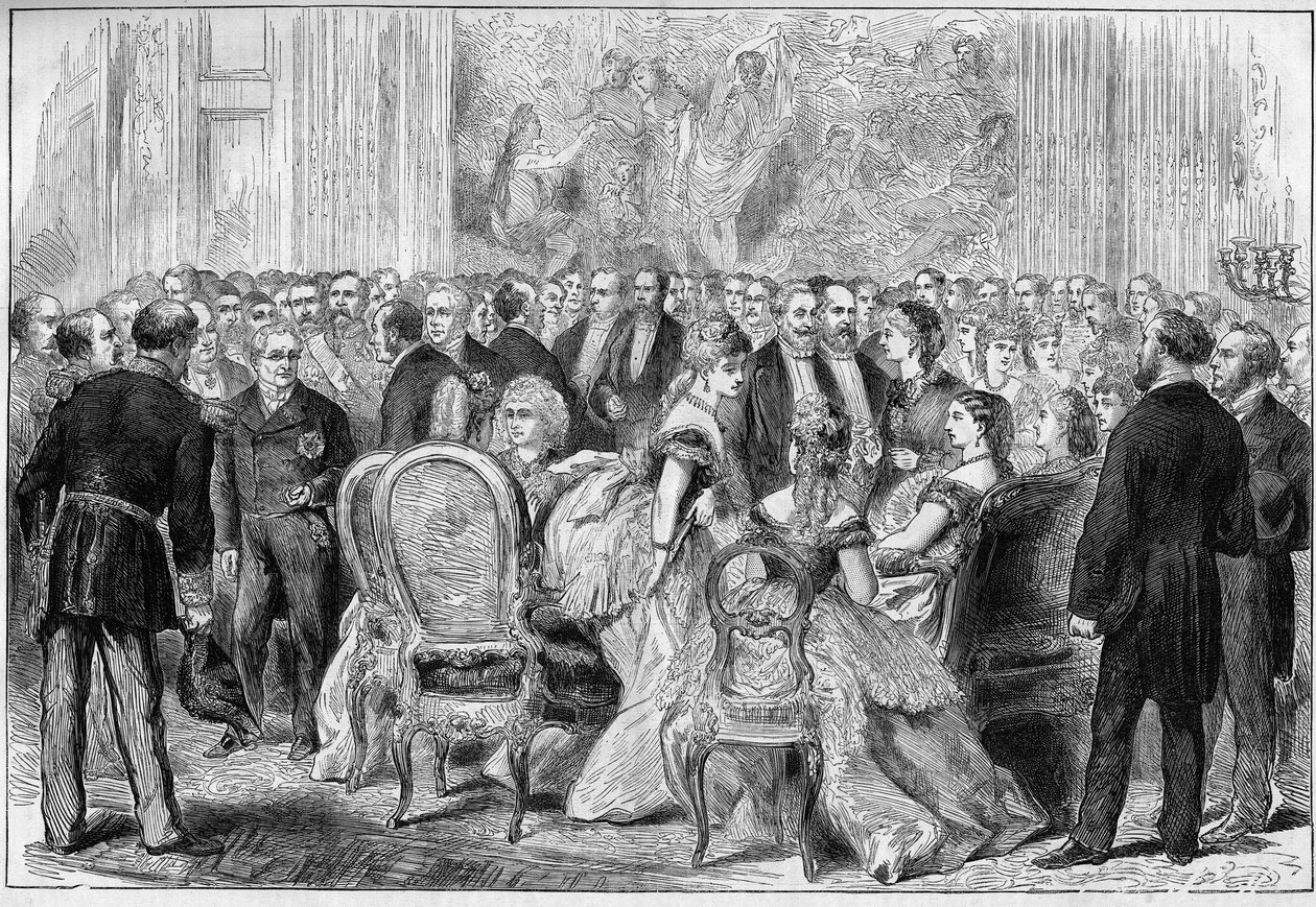 Przyjęcie prezydenta Adolphe Thiersa w Pałacu Elizejskim w styczniu 1873 r. autorstwa Unknown artist