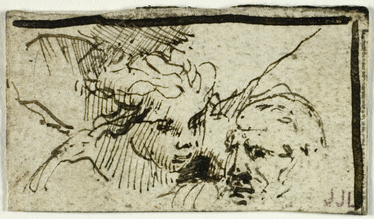 Ofiara Issaca Rembrandta - głowy Abrahama i anioła autorstwa Unknown artist