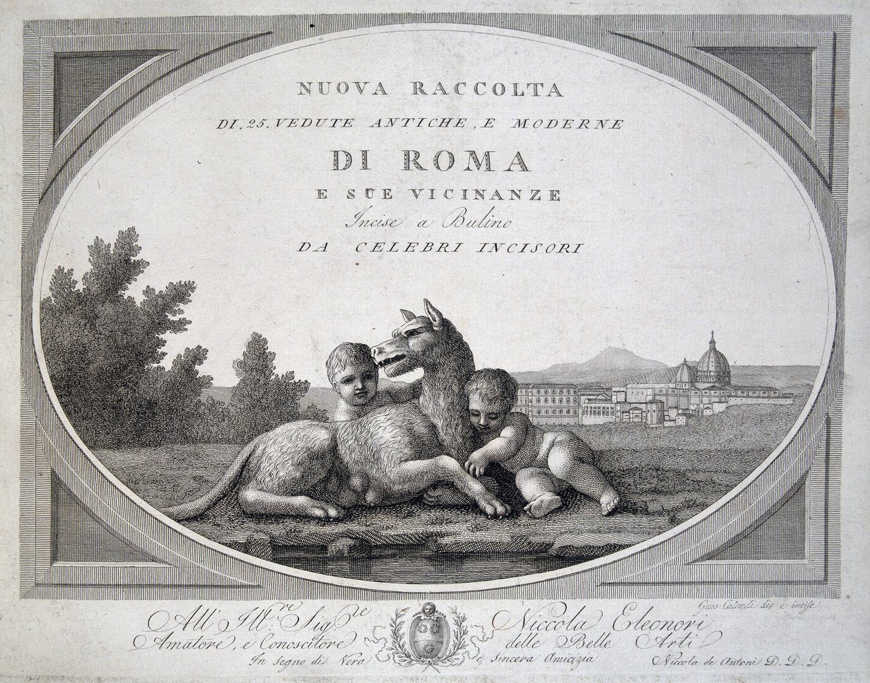 Remus i Romulus (romolo remo lupa) i wilk - w „Zbiorze widoków Rzymu”” autorstwa Unknown artist