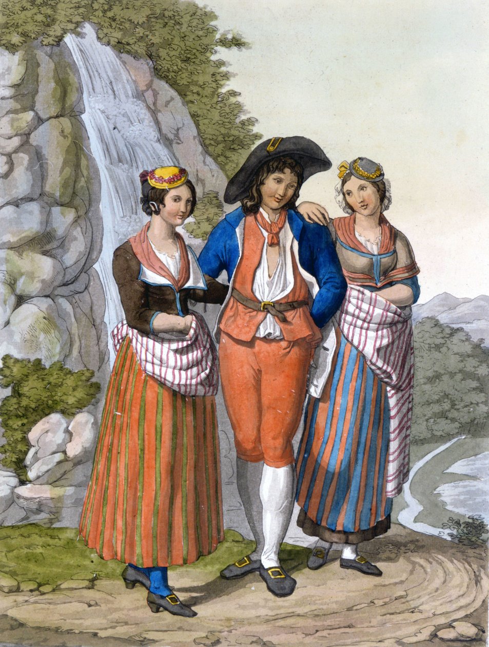 Reprezentacja Vaudois z ich ubraniami. 1820 ok. autorstwa Unknown artist