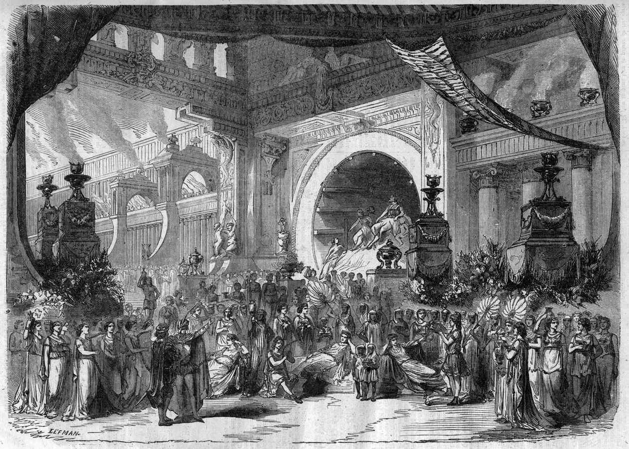Przedstawienie opery: akt III, drugi obraz „Fausta” Charlesa Gounoda (1818-1893) - Grawerowanie w „Le Journal Illustré”” autorstwa Unknown artist