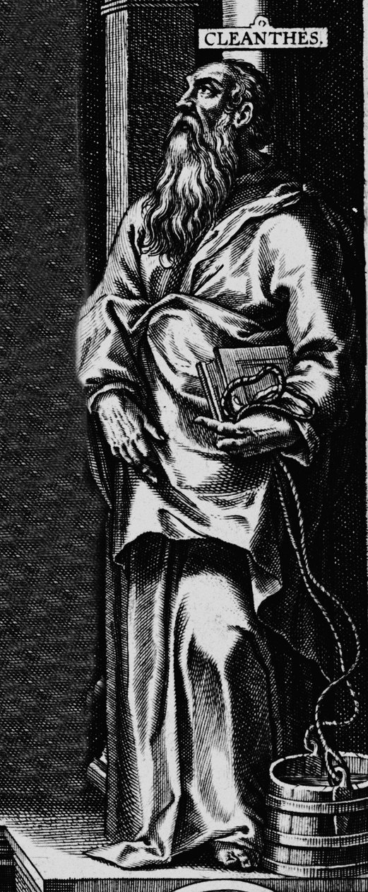 Reprezentacja greckiego filozofa stoicy Cleanthe (330-232 pne)”” Grawerowanie z frontyspisu „”Pracy filozoficzne”” Seneque autorstwa Unknown artist
