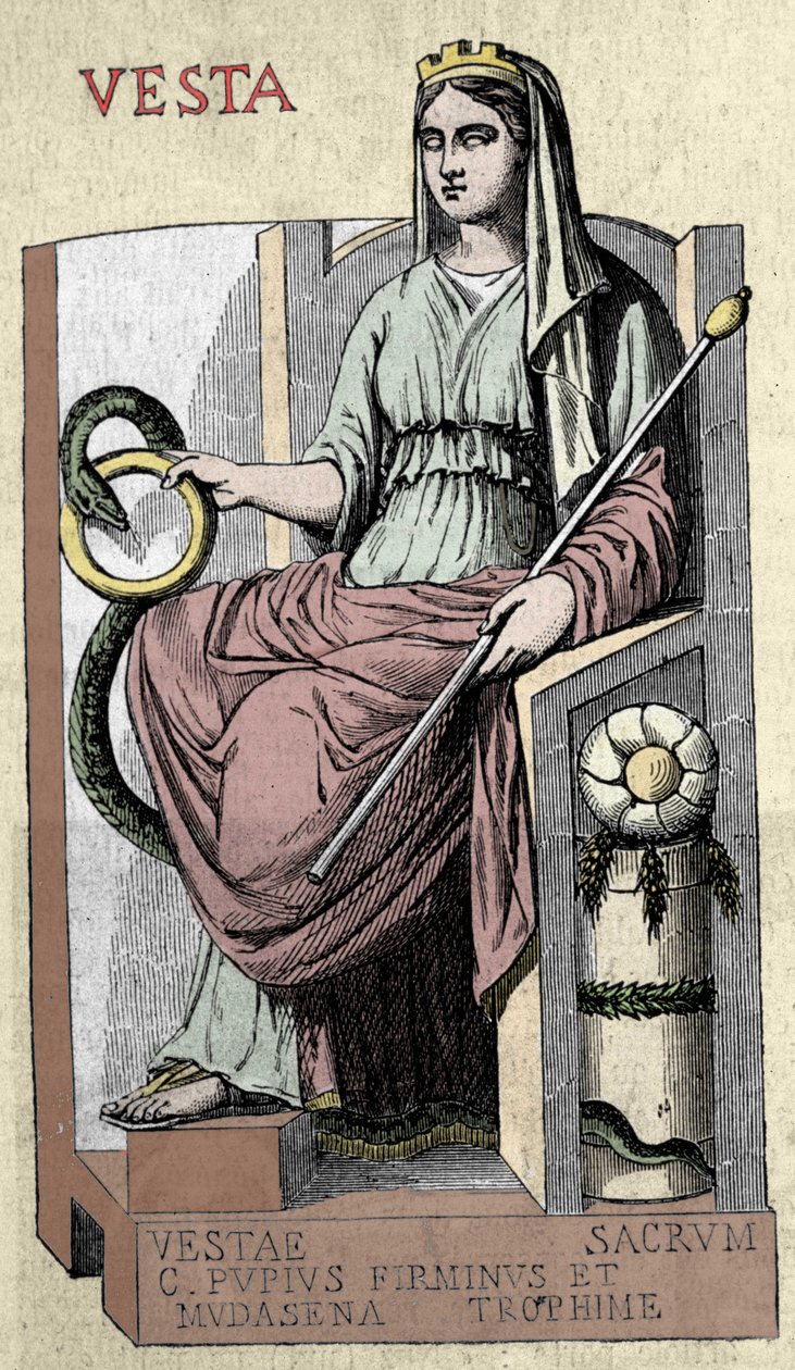 Reprezentacja rzymskiej bogini Westy, bóstwa Penatów (zrównana z Hestią), jest boginią foyer, wsi i chleba. autorstwa Unknown artist