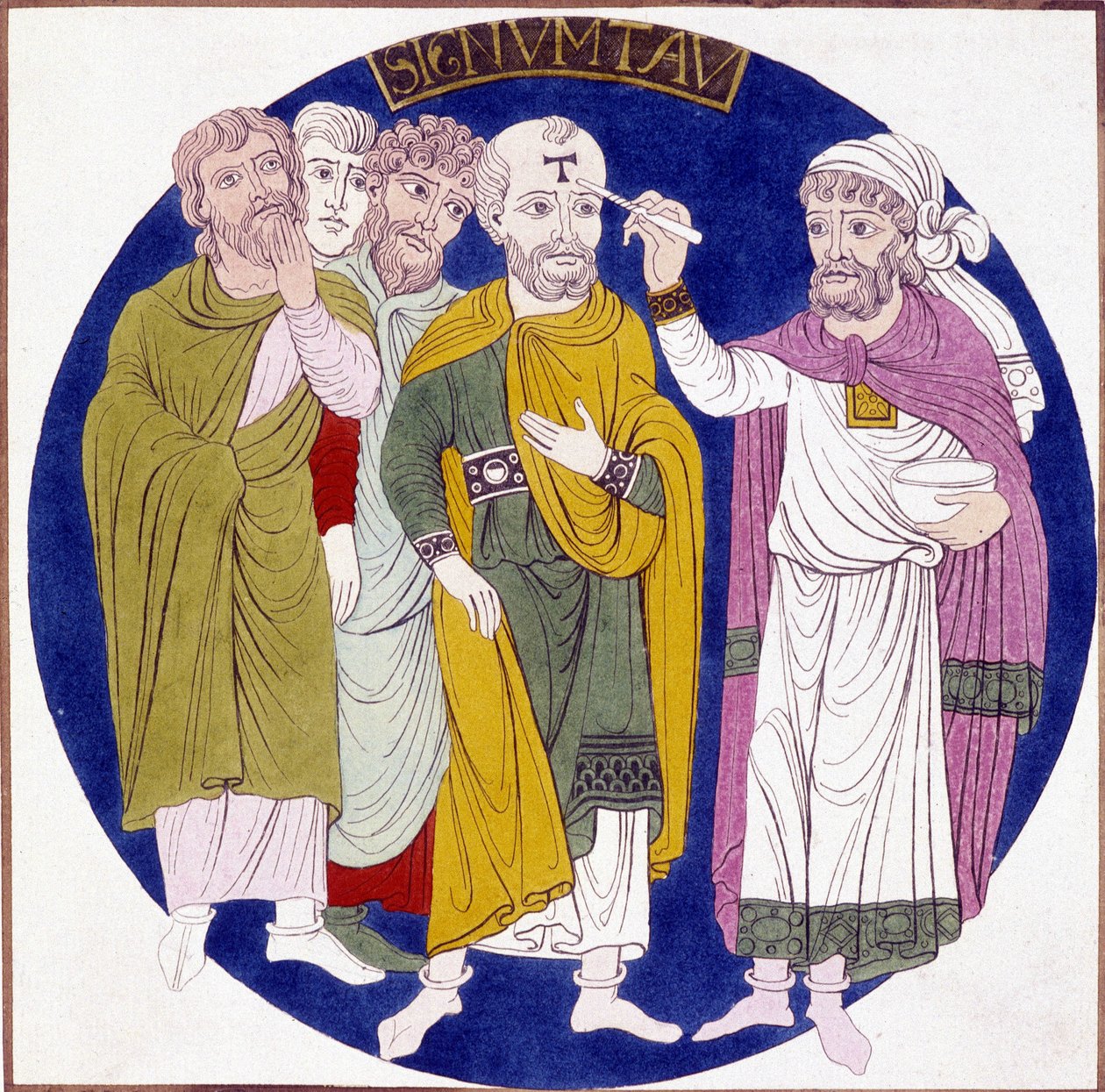 Reprezentacja poświęcenia wigilii z XIX wieku po obrazie na szkle wykonanym za czasów księdza Sugera autorstwa Unknown artist