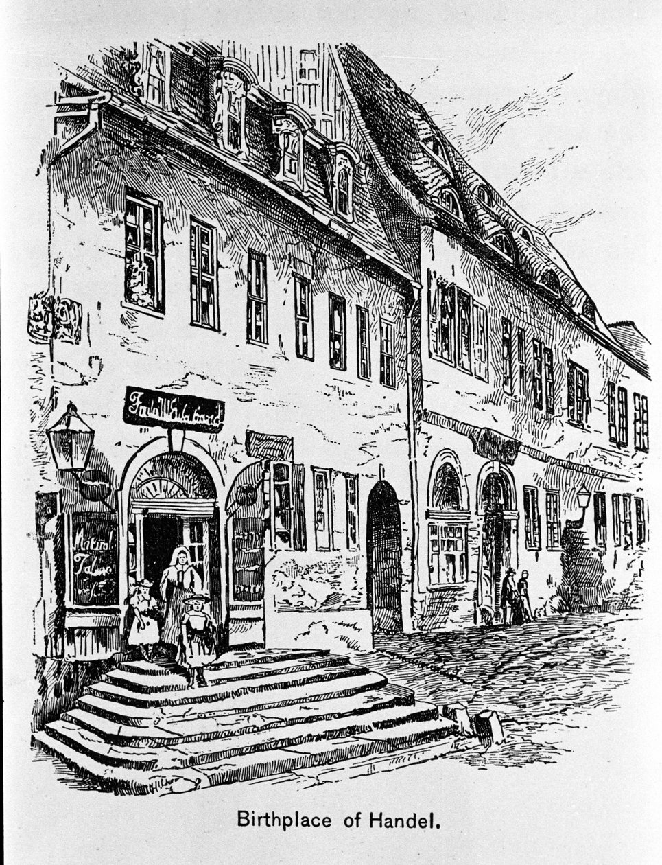 Reprezentacja domu, w którym urodził się George Frideric Handel (George Frideric Handel autorstwa Unknown artist