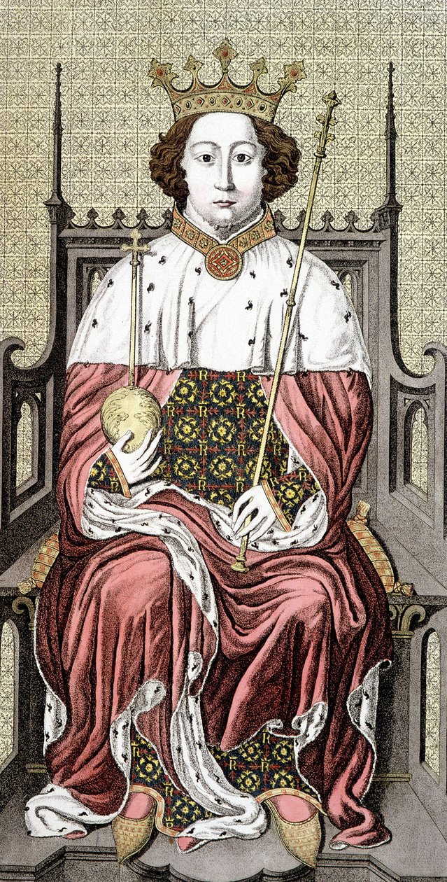 Ryszarda II. (1367-1400). Król Anglii. Grawerowanie XVIII wieku. autorstwa Unknown artist