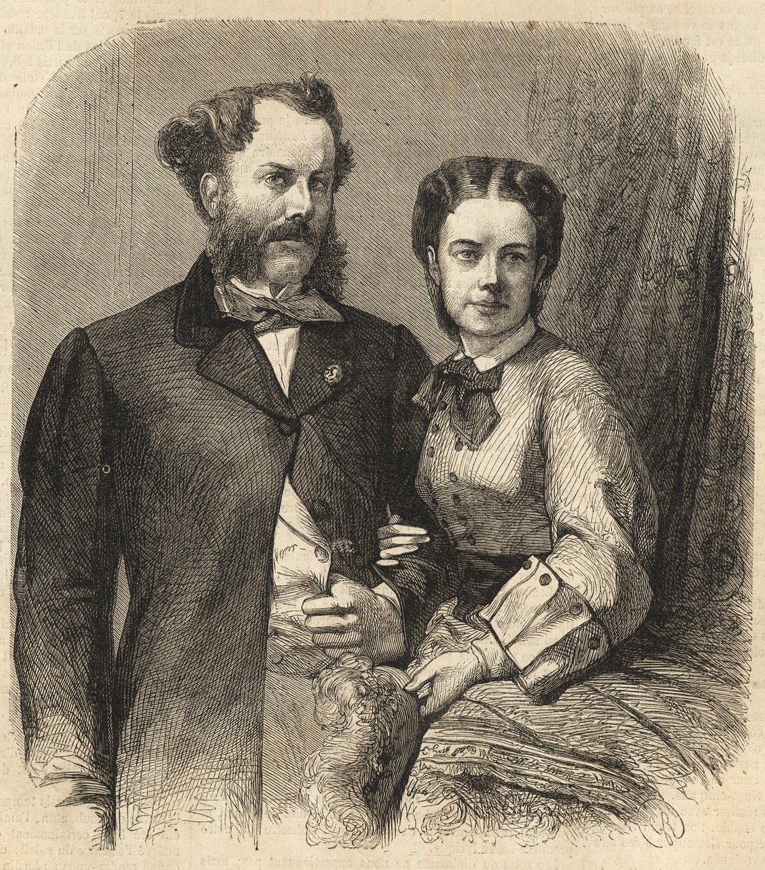 Richard Klemens von Metternich (1829-1895) i Pauline Metternich (Pauline Clementine Marie Walburge, hrabina Sandor von Szlavnicza - księżna Metternich-Winneburg zu Beilstein) (1836-1921) - The Illustrious Universe 1864 autorstwa Unknown artist