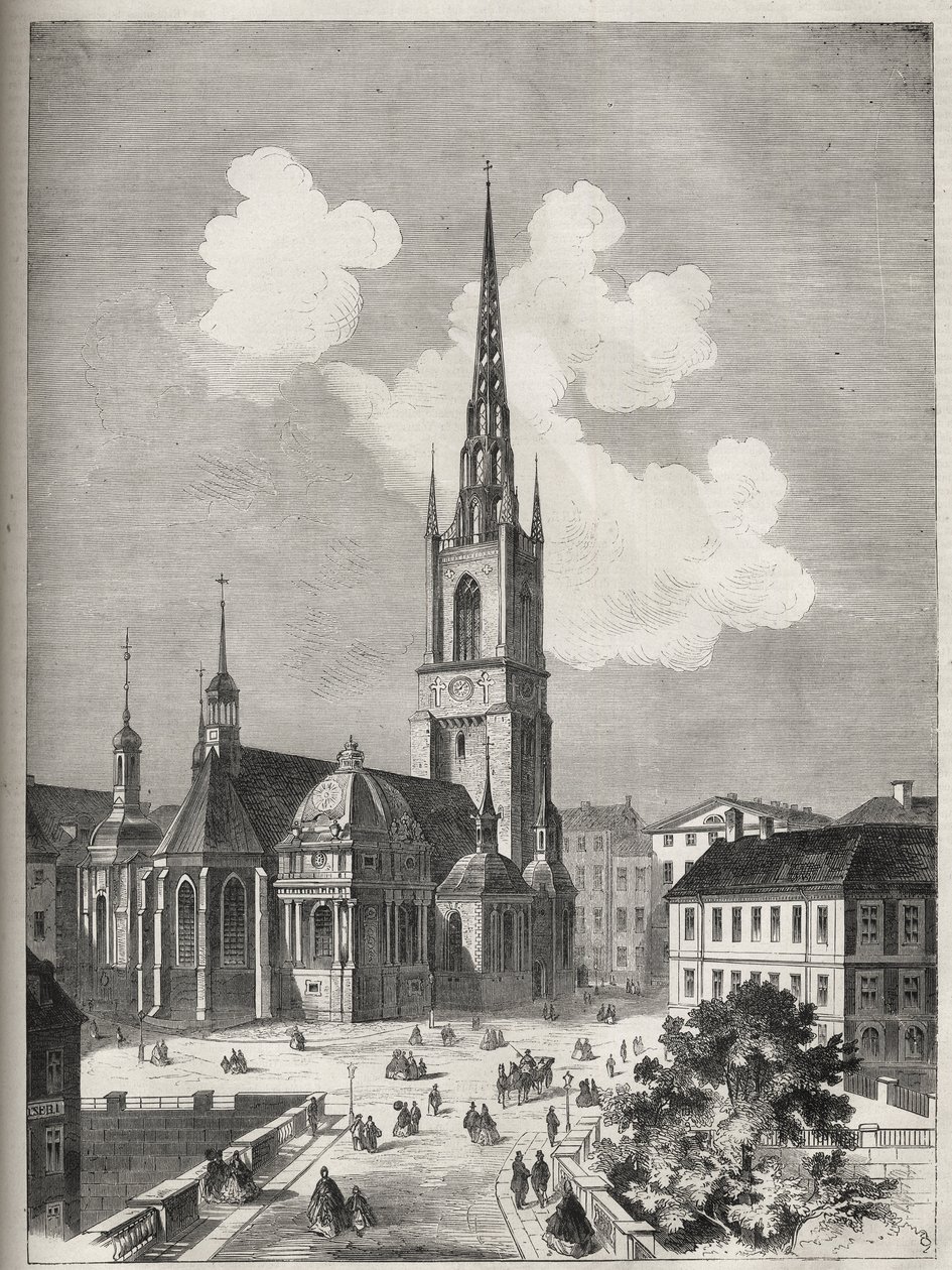 Kościół Riddarholmen - Kościół Riddarholm w Sztokholmie - 1866 - autorstwa Unknown artist