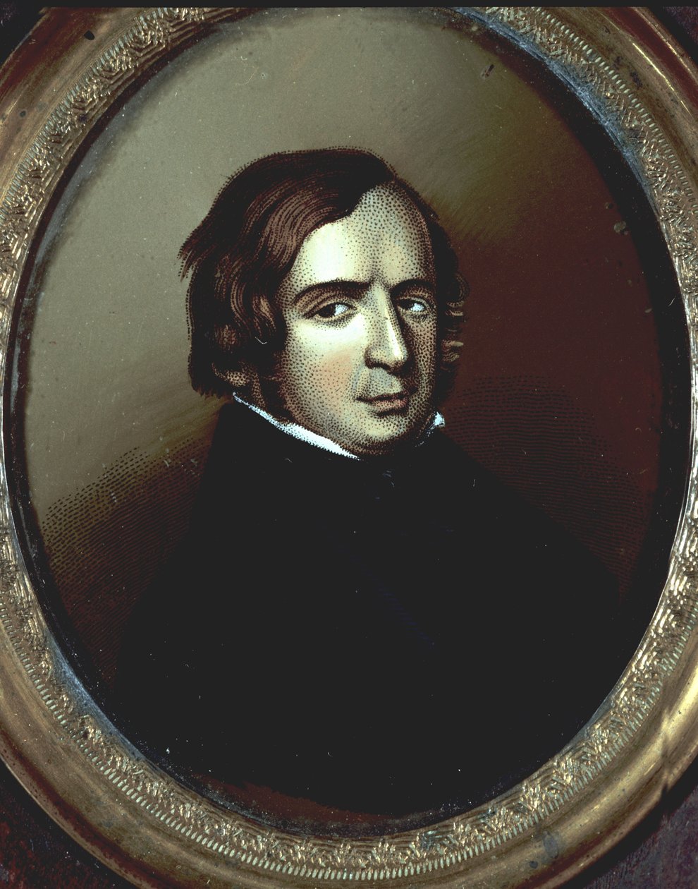 Risorgimento: „„ Portret polityka, włoskiego filozofa Vincenzo Gioberti (1801-1852)”. Miniatura na anonimowej kości słoniowej. Muzeum Risorgimento Mediolan autorstwa Unknown artist