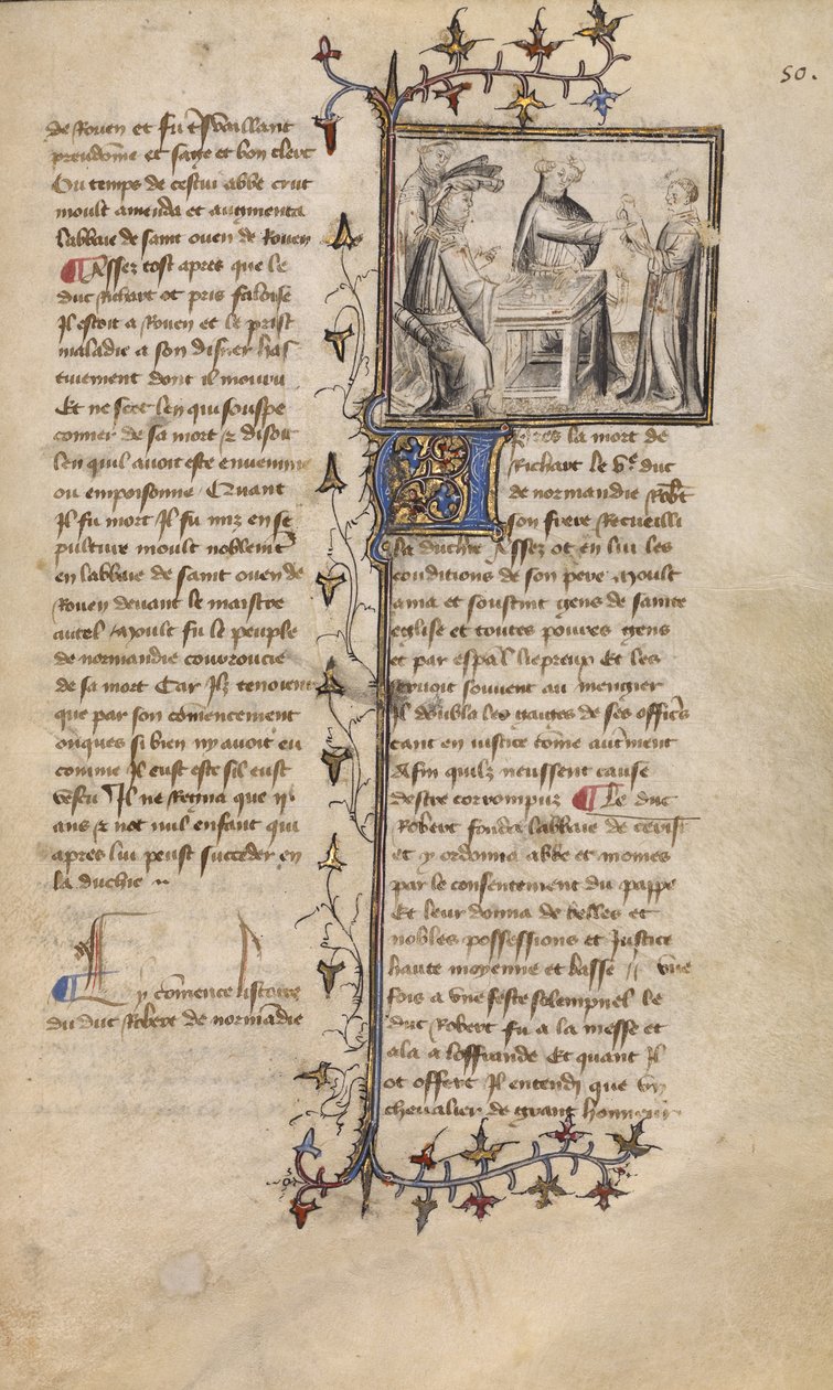 Robert I i prezentacja jastrzębia autorstwa Unknown artist