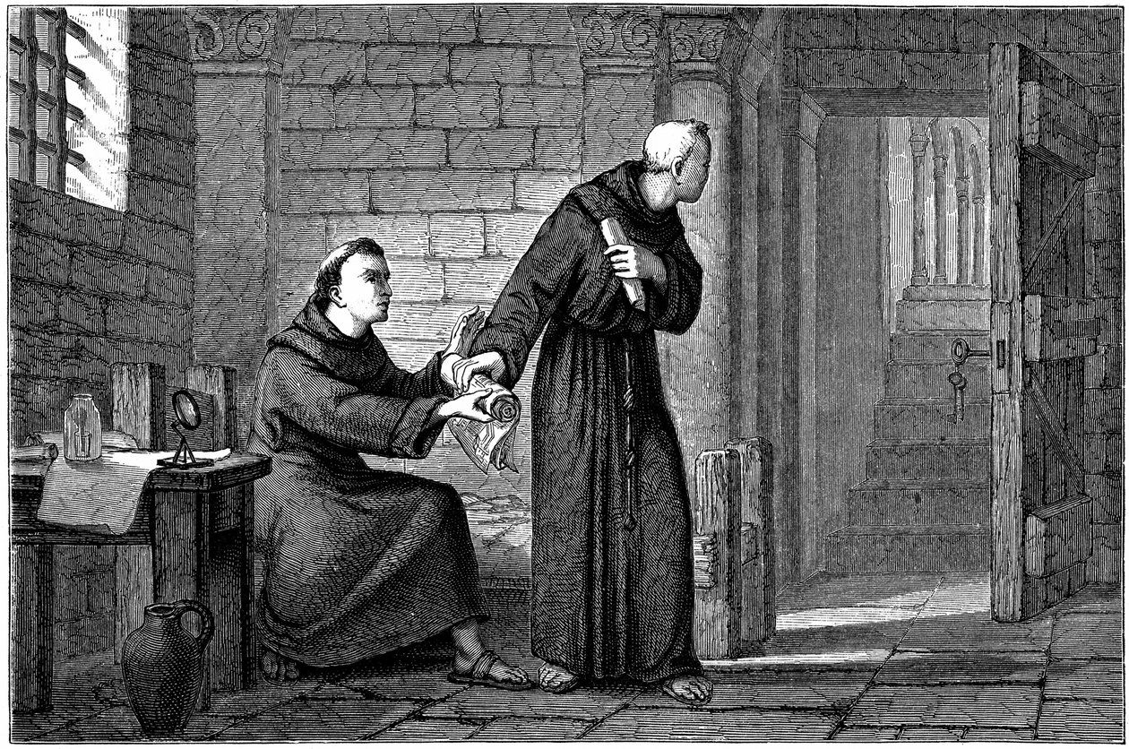 Roger Bacon w swojej celi w Paryżu autorstwa Unknown artist