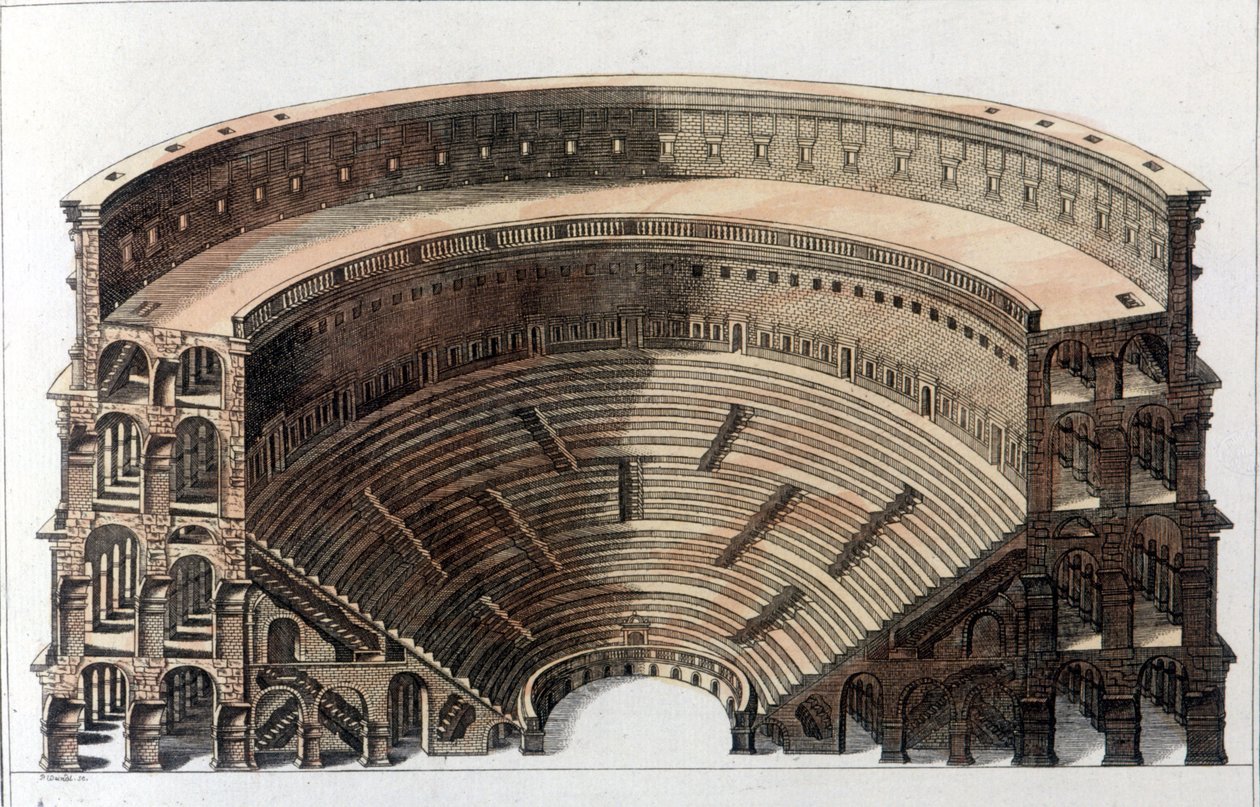 Teatr rzymski. Rycina z początku XIX wieku. autorstwa Unknown artist