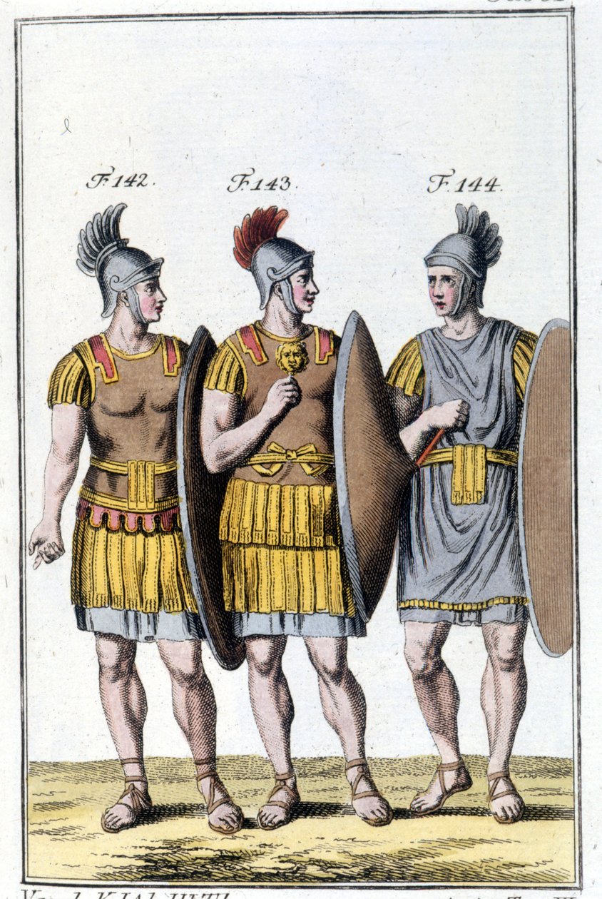 Legioniści rzymscy. Grawerowanie z początku XIX wieku. autorstwa Unknown artist