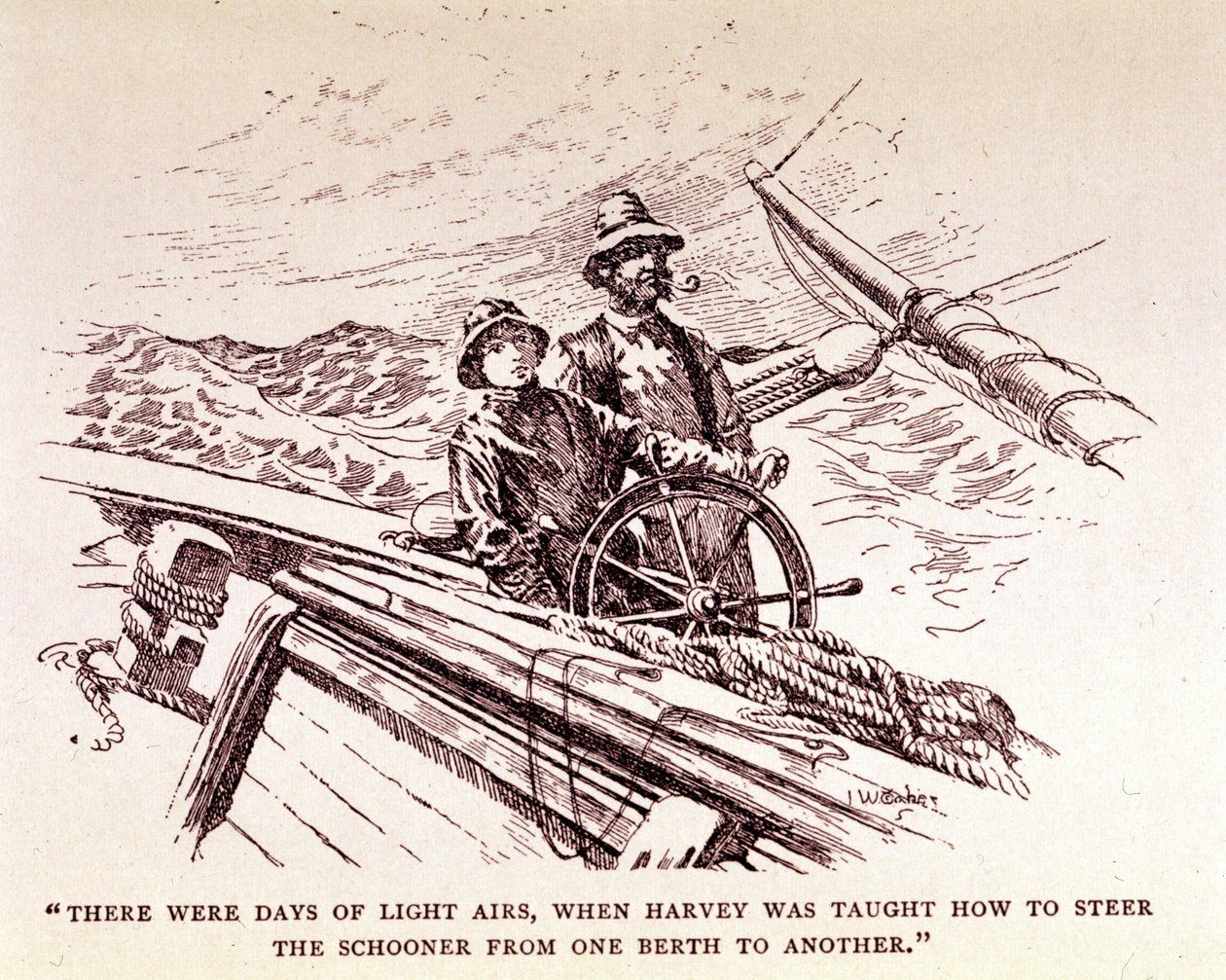 Rudyard Kipling: „Kapitanowie odważni”, Nowy Jork 1899 (rycina) autorstwa Unknown artist
