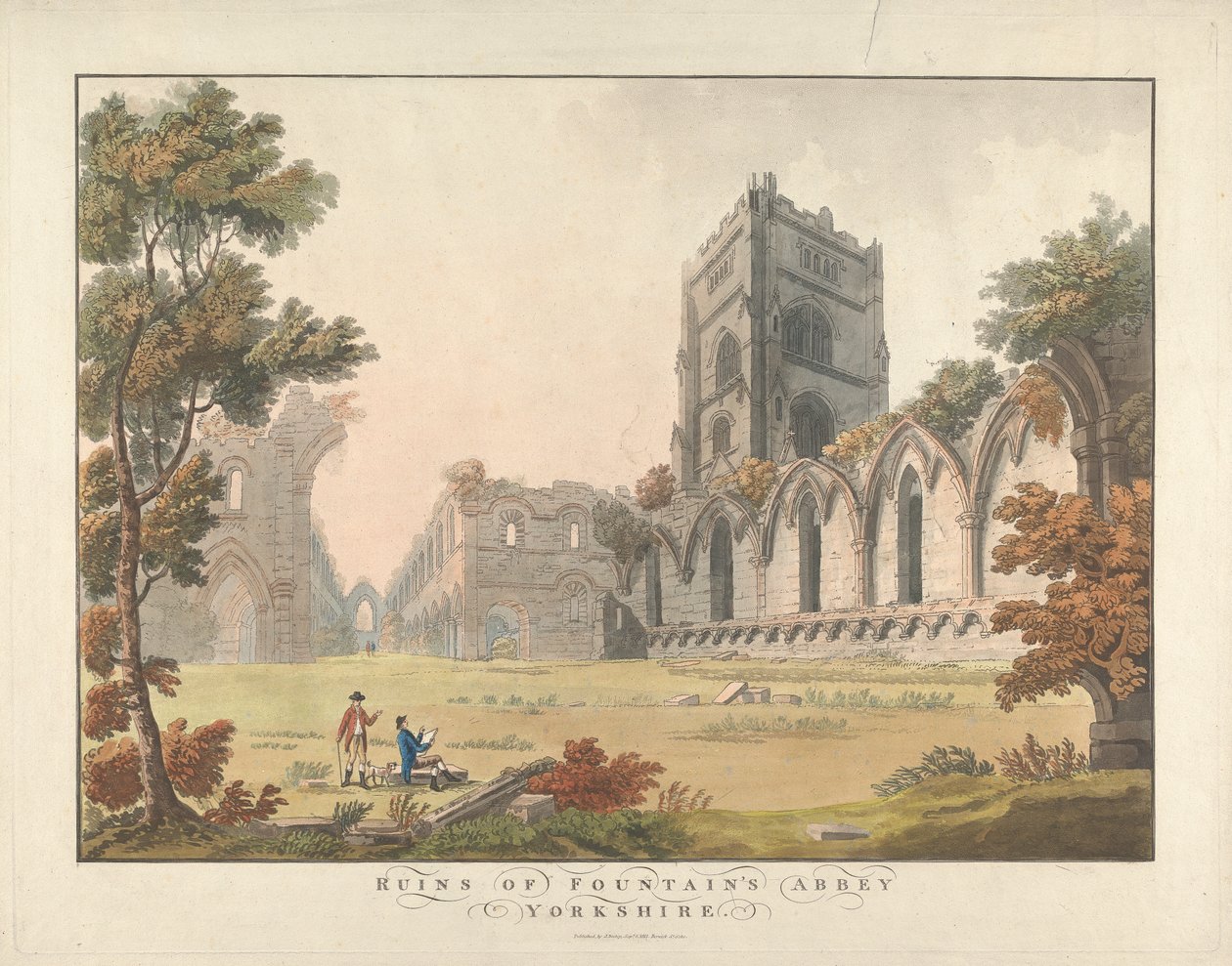 Ruiny opactwa Fountaine, Yorkshire autorstwa Unknown artist