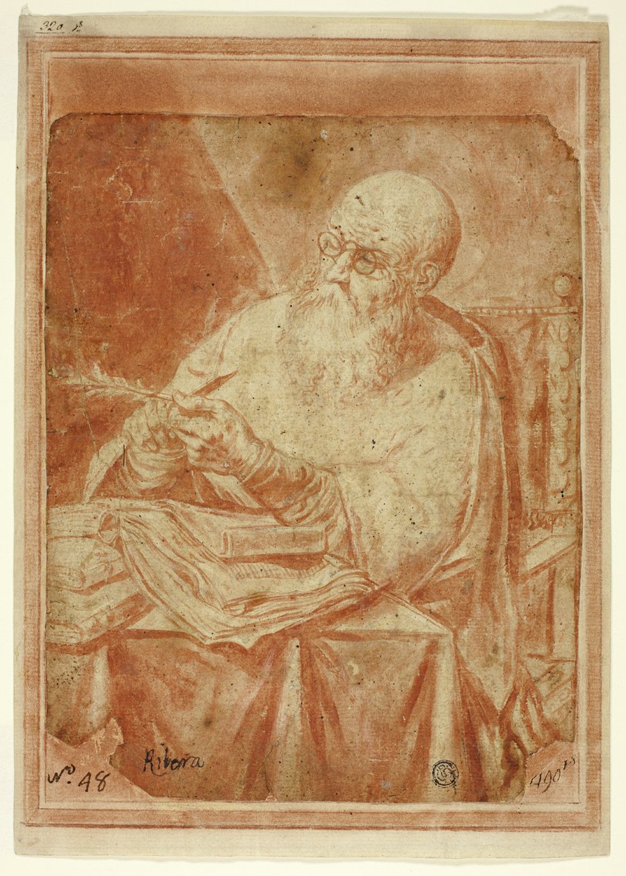 Święty ostrzący długopis autorstwa Unknown artist