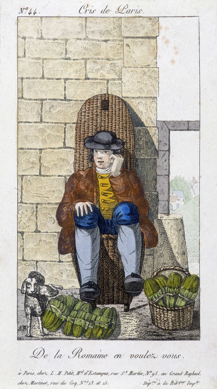 Sprzedawca sałatek - w „”Cris de Paris”, deb. 19 wiek autorstwa Unknown artist