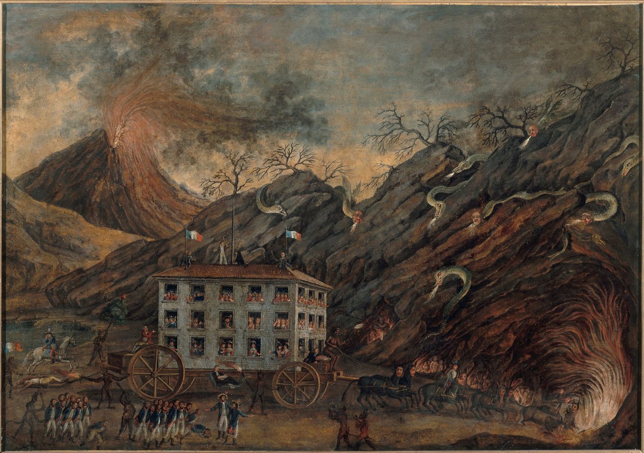 Satyryczna alegoria zstąpienia do piekieł, między 1701 a 1800 (olej na płótnie) autorstwa Unknown artist