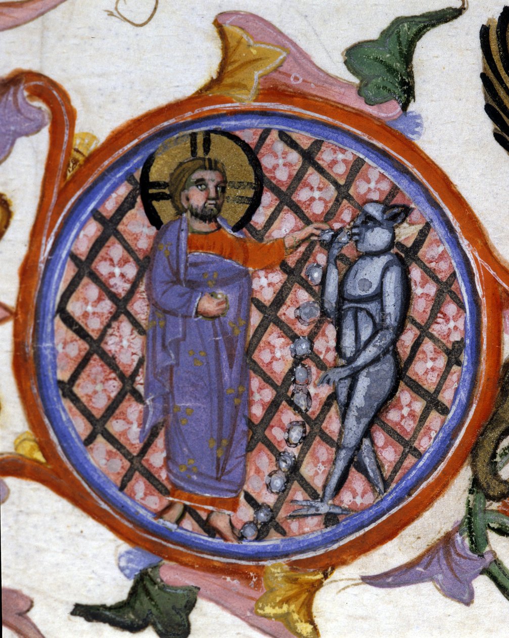 Scena egzorcyzmów. Miniatura z XIV wieku. biblioteca Nazionale Braidens. Mediolan autorstwa Unknown artist