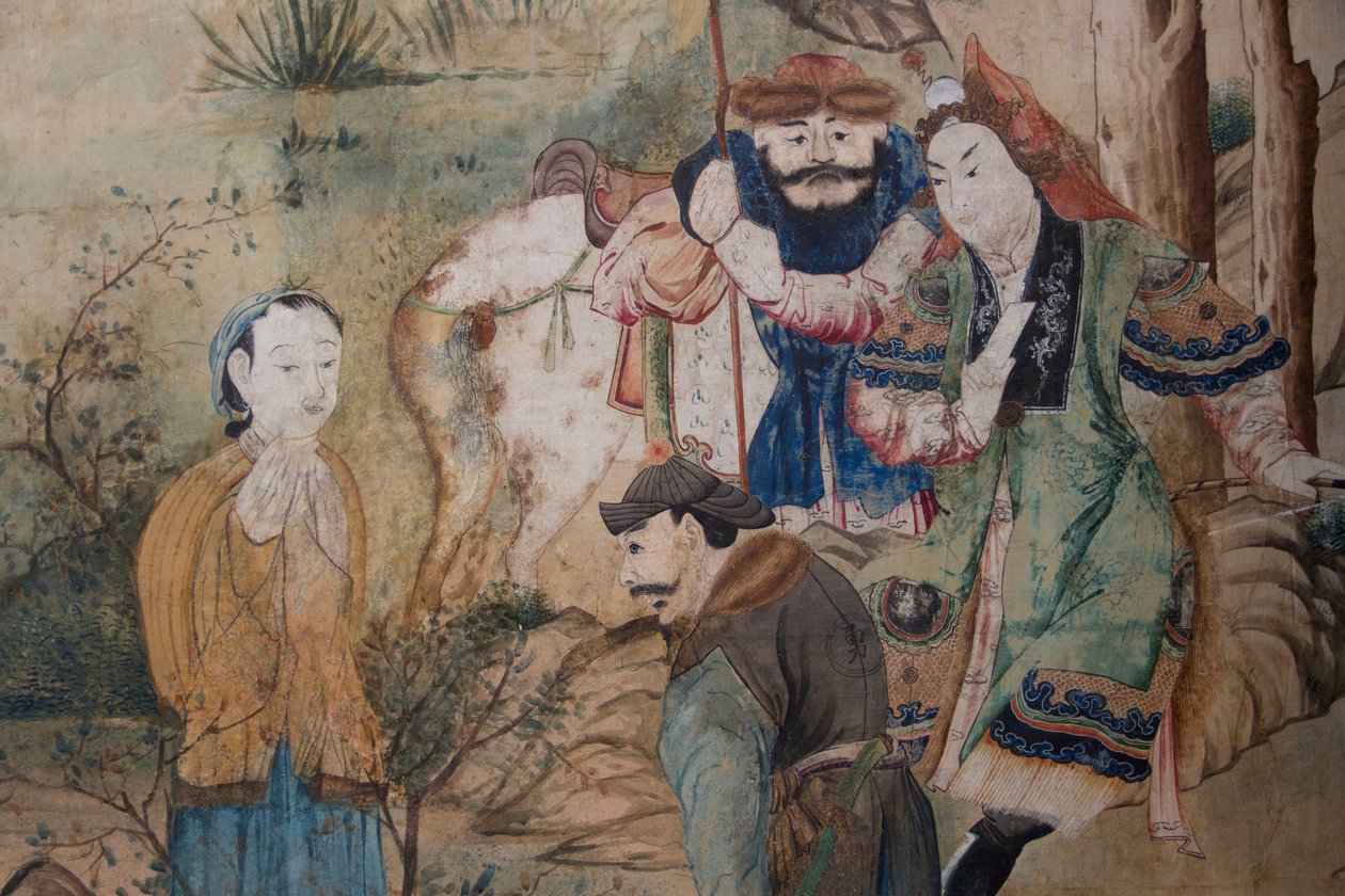 Sceny codziennego życia w Chinach, fragment chińskiej tapety, chiński gabinet, rezydencja myśliwska, autorstwa Filippo Juvarra (1678-1736), Stupinigi, Piemont, Włochy autorstwa Unknown artist