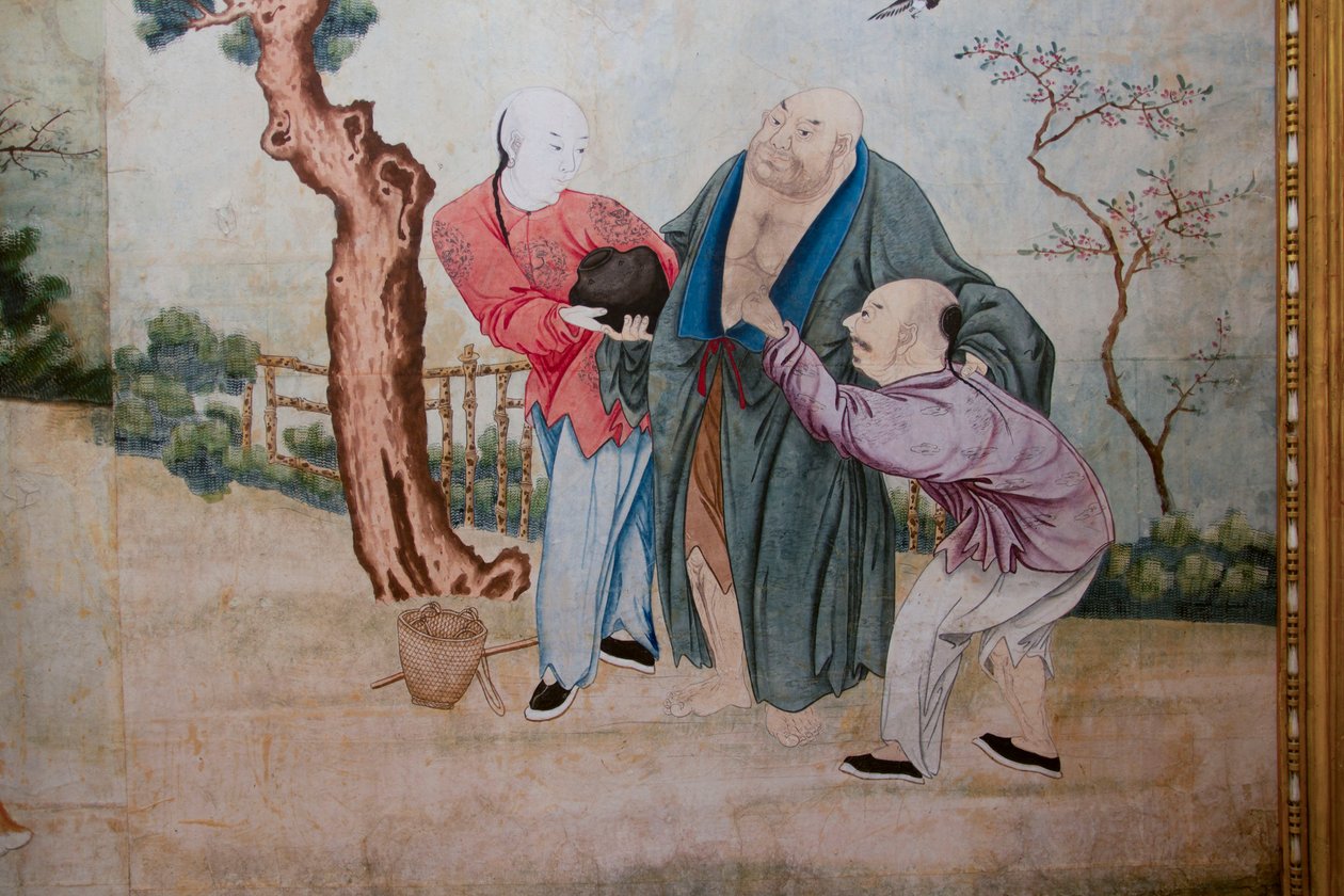Sceny codziennego życia w Chinach, fragment chińskiej tapety, chiński gabinet, rezydencja myśliwska, autorstwa Filippo Juvarra (1678-1736), Stupinigi, Piemont, Włochy autorstwa Unknown artist