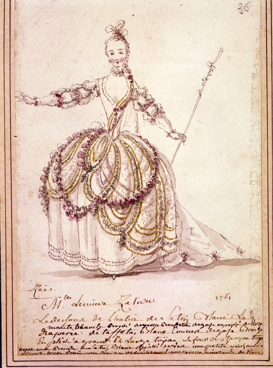 Scenografia: rysunek kostiumowy do pasterskiego „Zais” Jeana Philippe (Jean-Philippe) Rameau (1683-1764) 1761. Akwarela. autorstwa Unknown artist