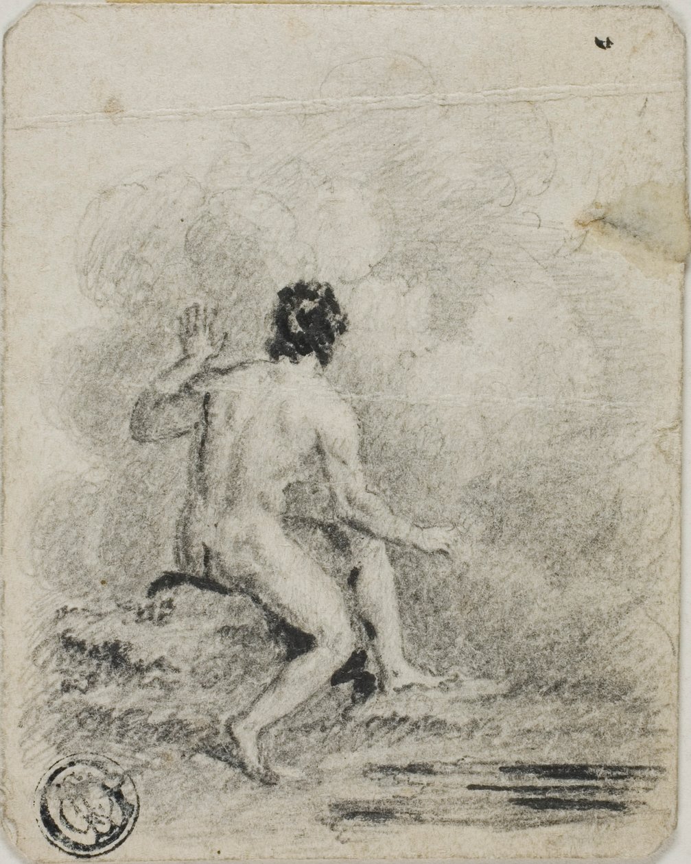 Siedzący mężczyzna nago autorstwa Unknown artist