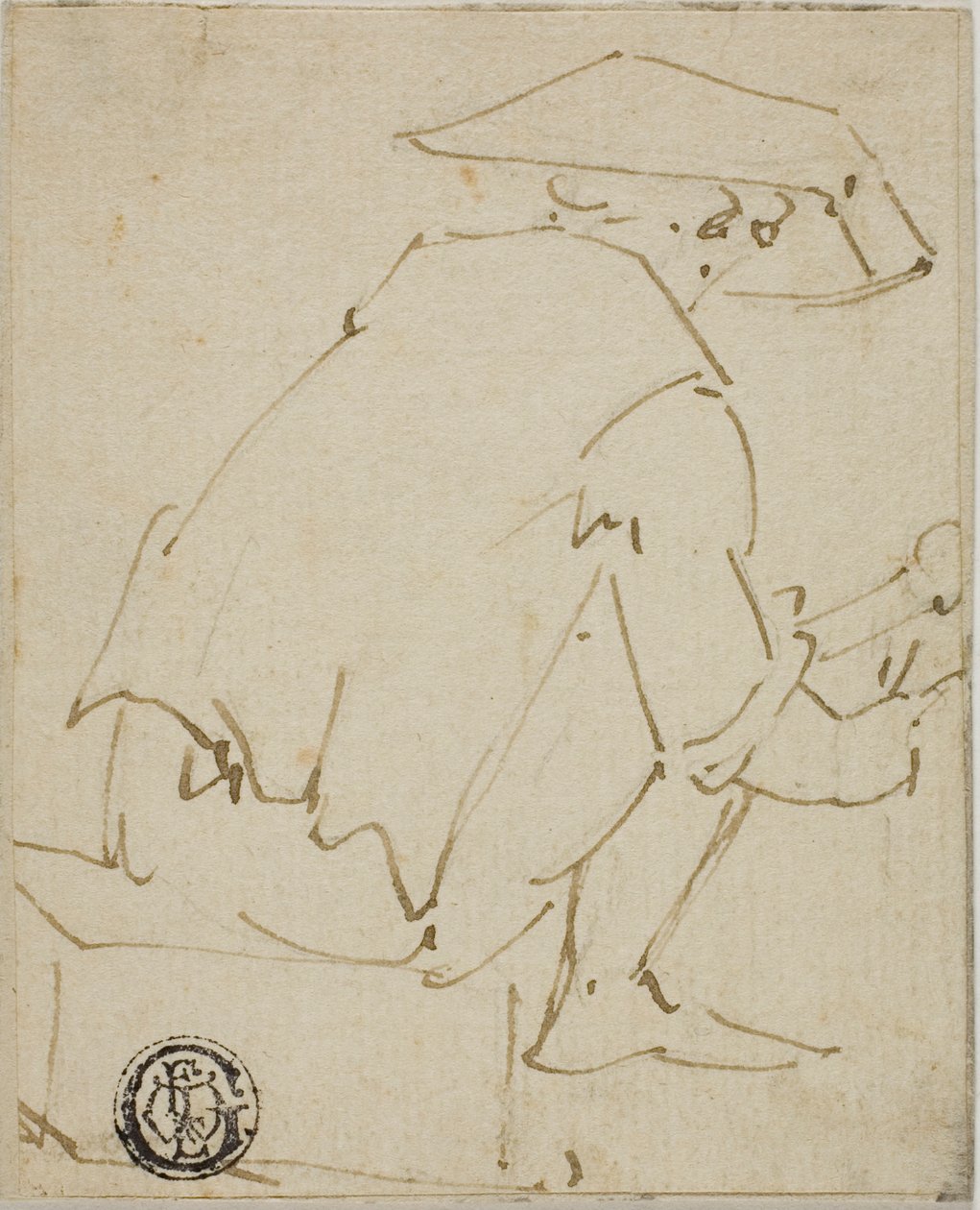 Siedzący mężczyzna widziany z tyłu autorstwa Unknown artist