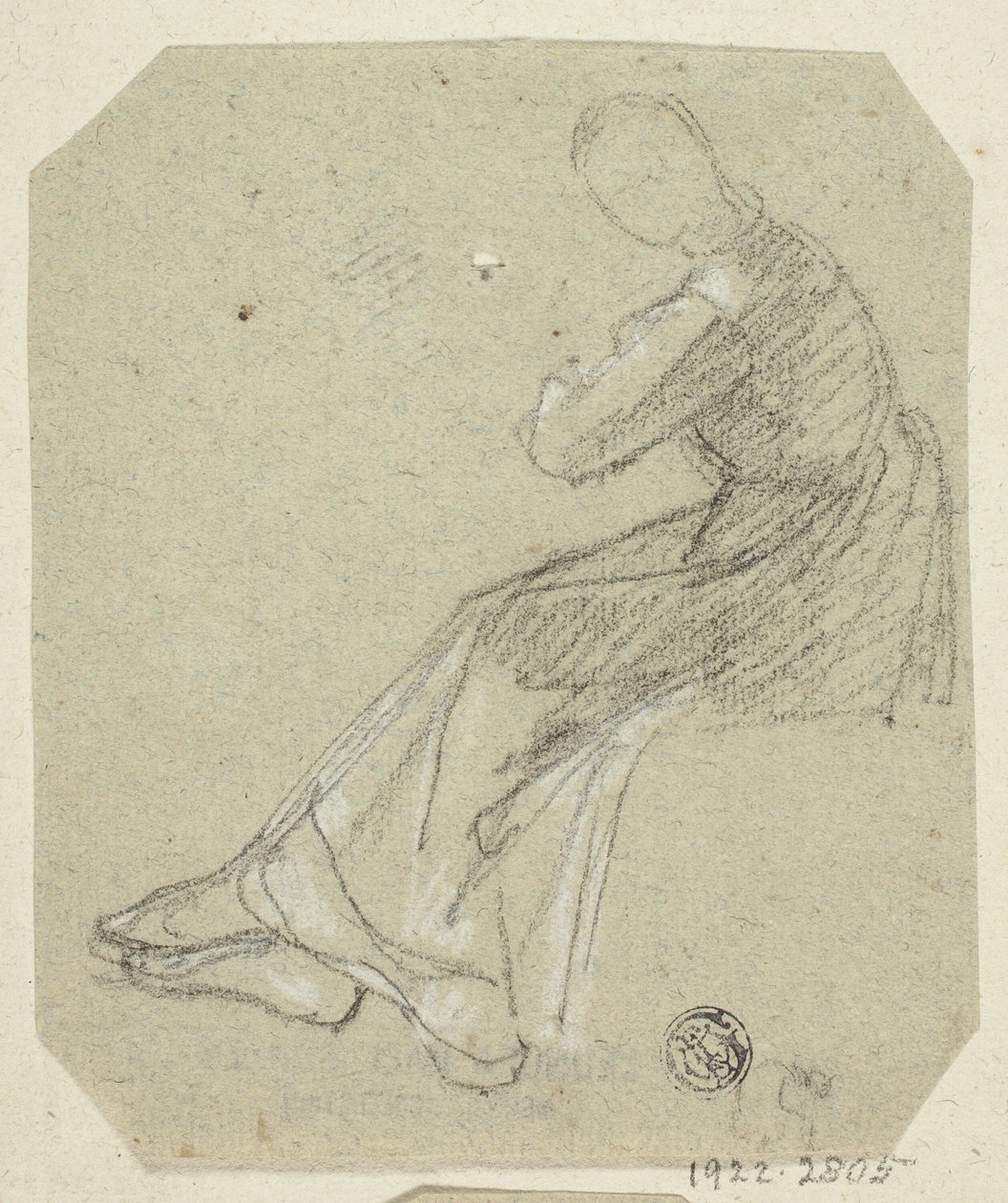 Siedząca kobieta z profilu autorstwa Unknown artist