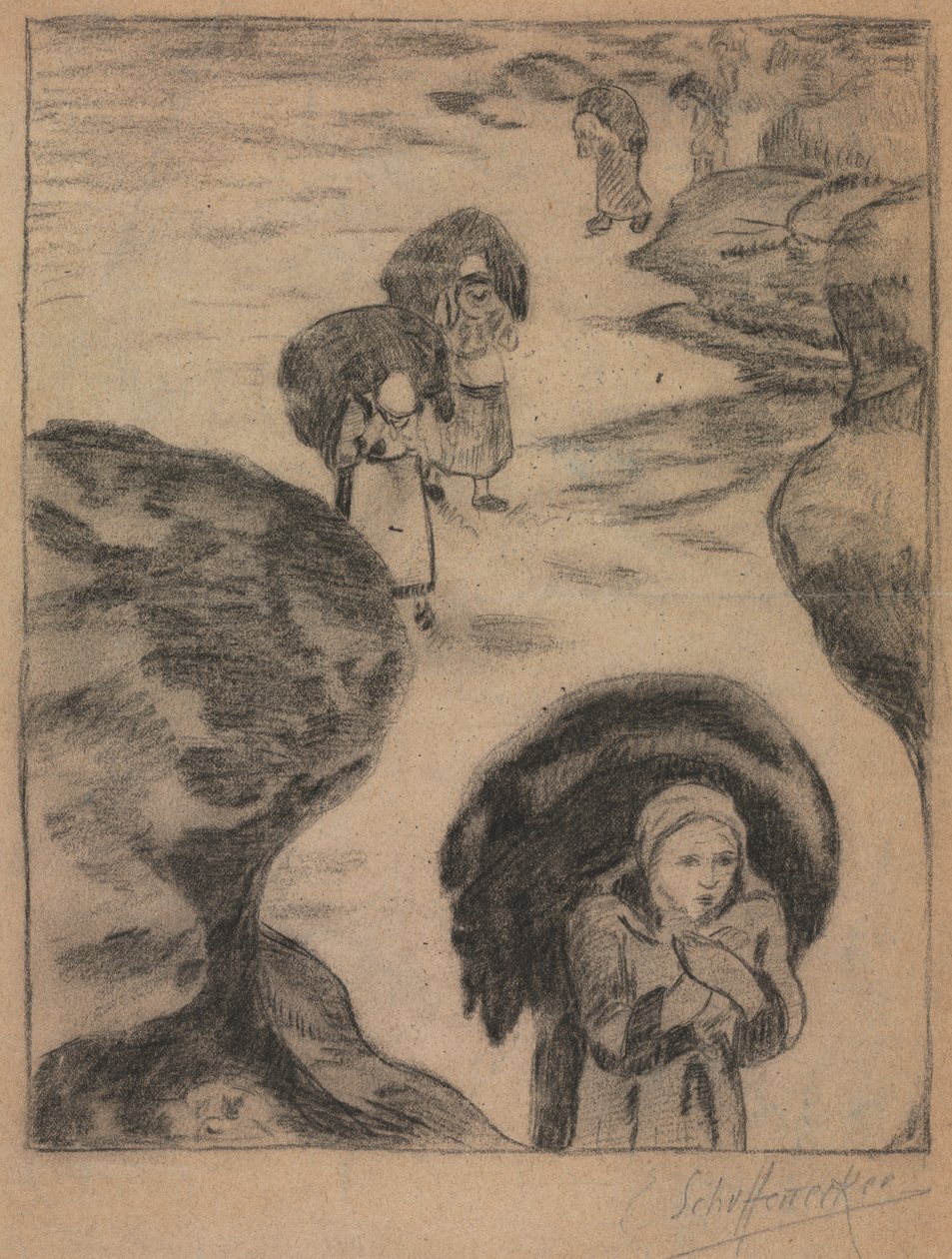 Zbieracze wodorostów, Yport autorstwa Unknown artist