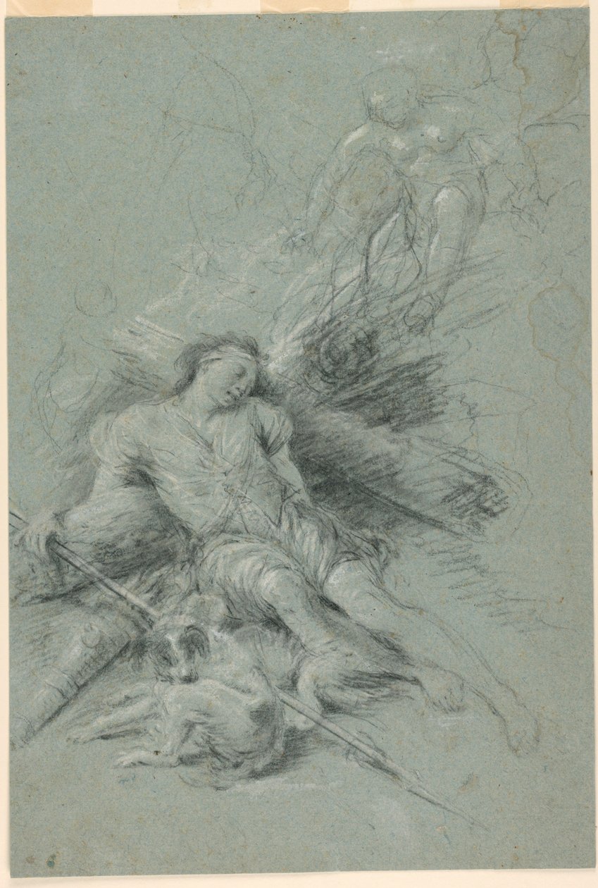 Selene widzi śpiącego Endymiona autorstwa Unknown artist